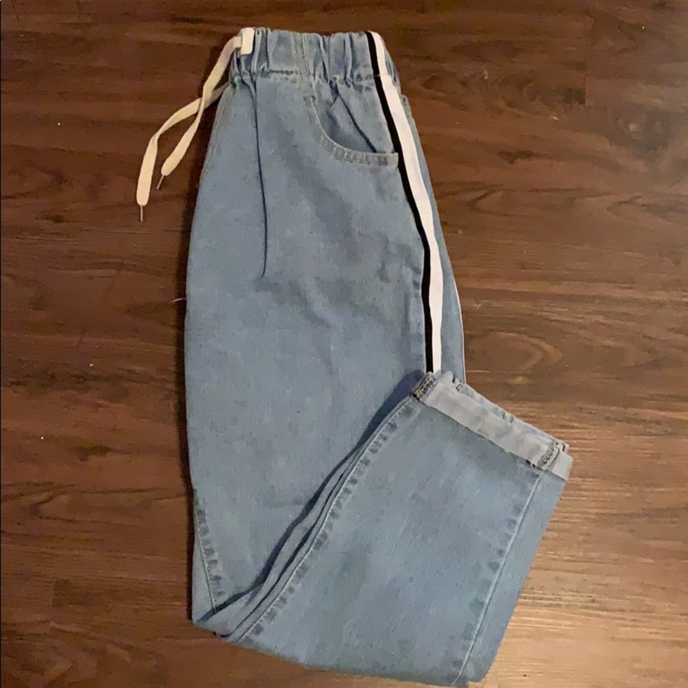 Drawstring denim pants